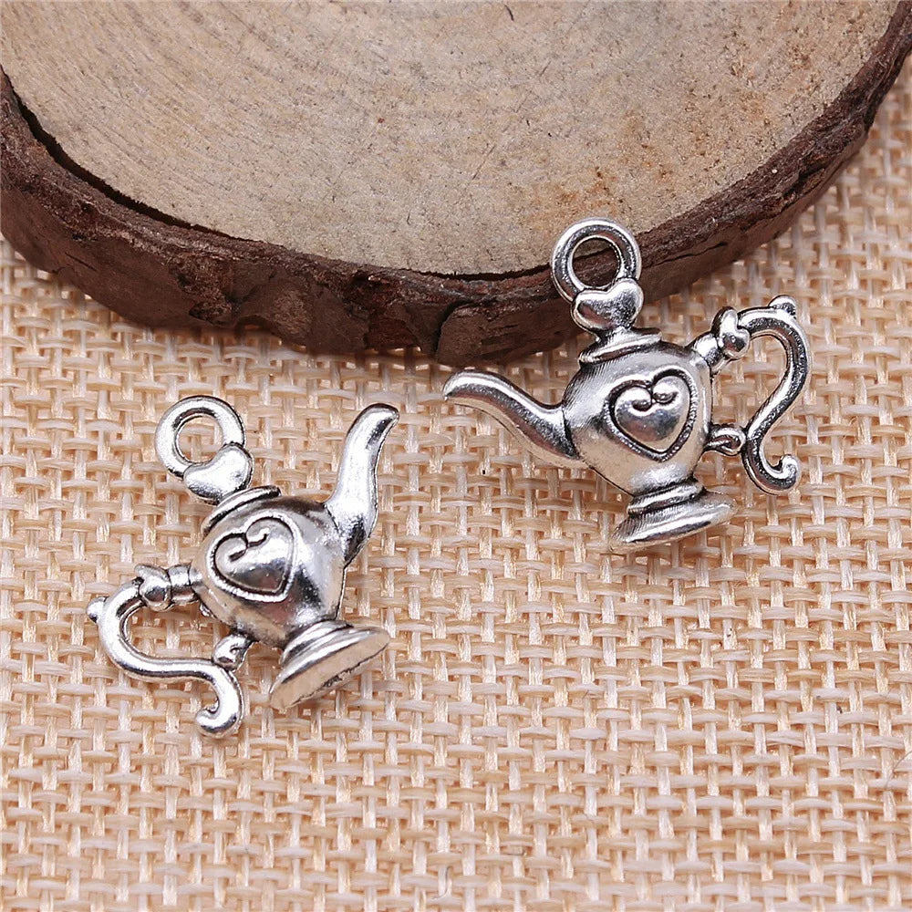 21x19mm 3.7g Multicolor Zinc Alloy Teapot Charm Pendant for DIY Bracelet Necklace Jewelry Making
