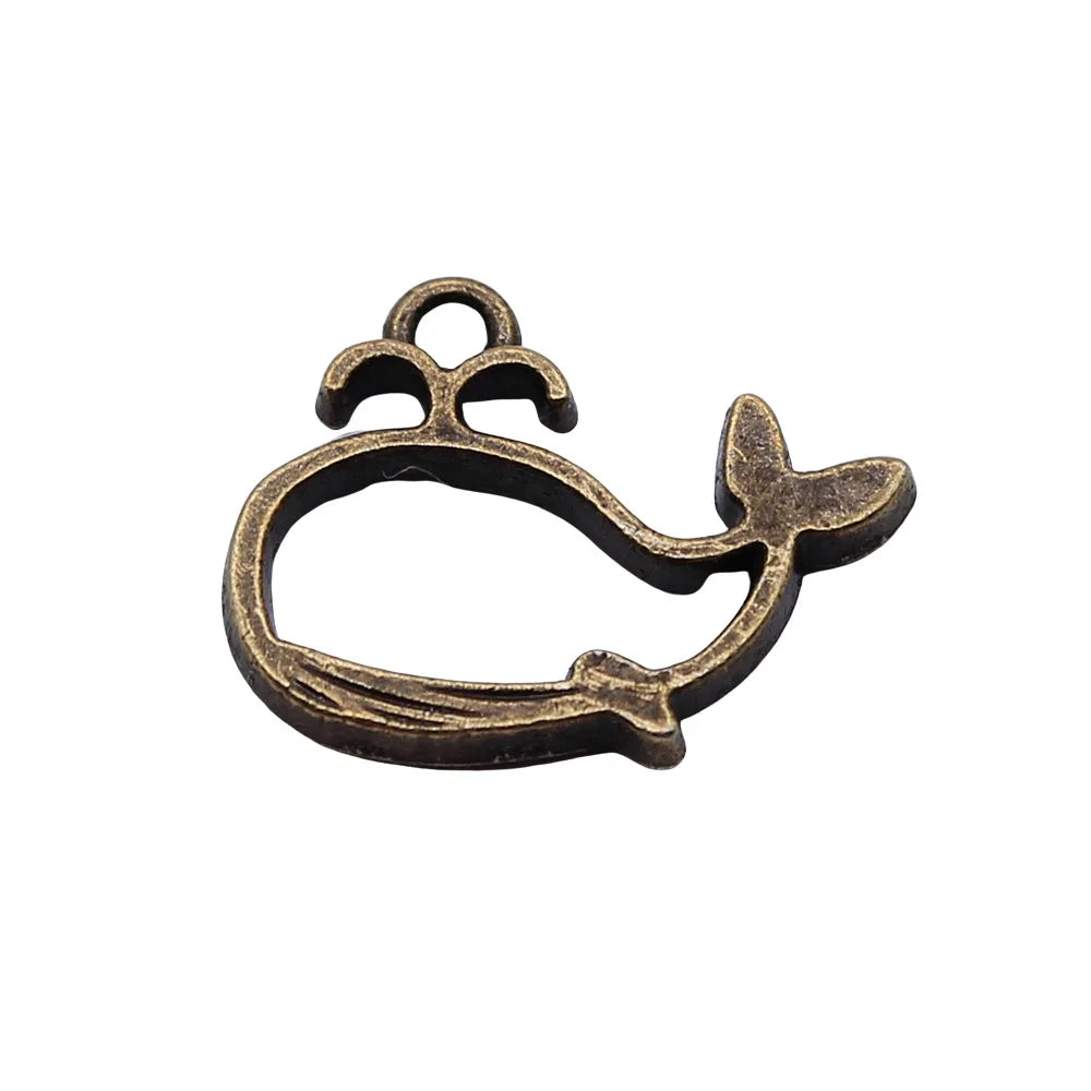 16x19mm 1g Multicolor Zinc Alloy Whale Charm Pendant for DIY Necklace Bracelet Jewelry Making