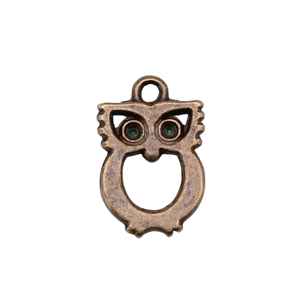 15x10mm 0.7g Multicolor Zinc Alloy Owl Cat Charm Pendant for DIY Necklace Bracelet Jewelry Making Findings