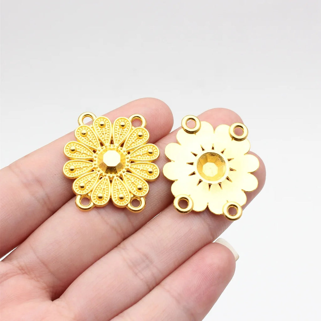 28x26mm 2.9g Multicolor Zinc Alloy Four-Hole Connector Charm for Body Chain Waist Chain Making