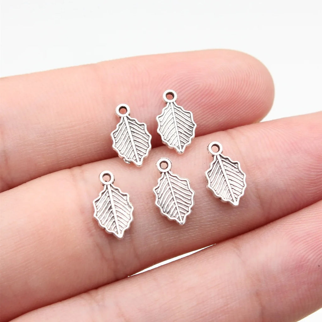 10x6.1mm 0.22g Multicolor Zinc Alloy Leaf Charm Pendant for DIY Necklace Bracelet Jewelry Making