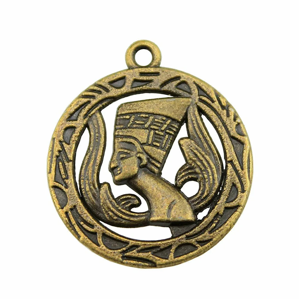 22mm 2.3g Multicolor Zinc Alloy Egyptian Pharaoh Pharaoh Head Charm Pendant for DIY Necklace Bracelet Making