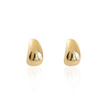 18K Gold Plated Copper Oval Geometric Drop Earrings Light Luxury Minimalist Earrings