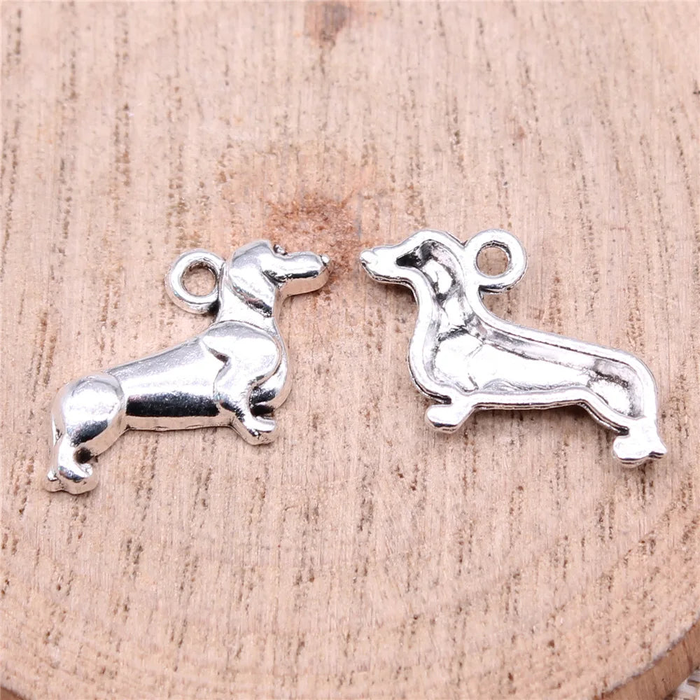20x15mm 1g Multicolor Zinc Alloy Dog Charm Pendant for DIY Necklace Bracelet Jewelry Making