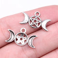 22x13mm 0.69g Antique Silver Zinc Alloy Moon Five-Point Star Goddess Charm Pendant for DIY Jewelry