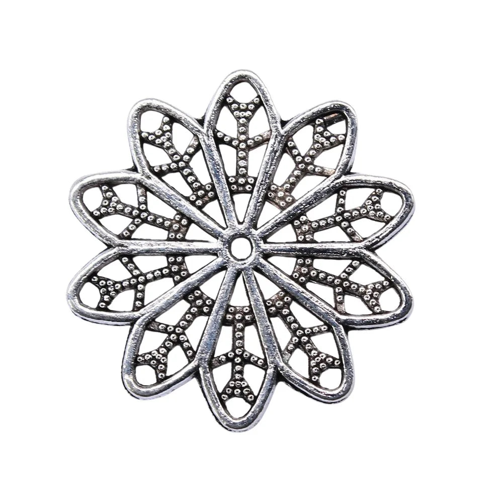 25x25mm 1.8g Multicolor Zinc Alloy Flower Spacer Beads for DIY Bracelet Necklace Making