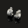 Elegant Silver Alloy Braided Woven Texture C Hoop Stud & Clip On No Piercing Statement Earrings