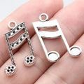 26x16mm 2.1g Antique Silver Zinc Alloy Music Note Charm Pendant for DIY Necklace Bracelet Making