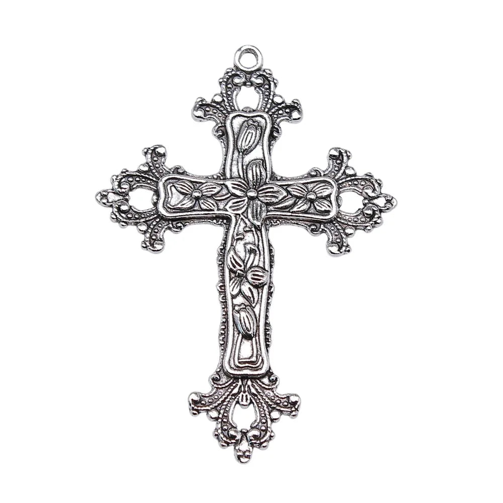 53x74mm 11.4g Multicolor Zinc Alloy Large Cross Charm Pendant for DIY Necklace Bracelet Jewelry Making