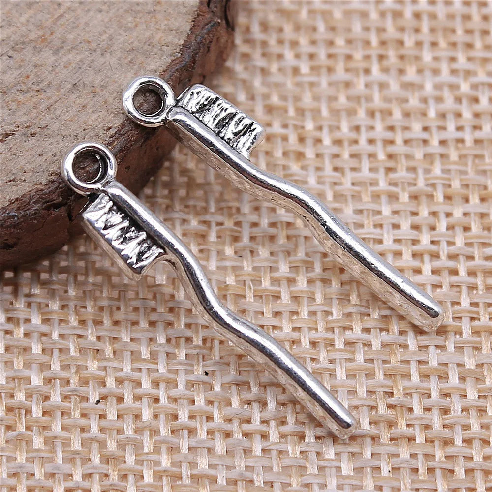 29x13mm 1.2g Multicolor Zinc Alloy Toothbrush Charm Pendant for DIY Bracelet Necklace Jewelry Making