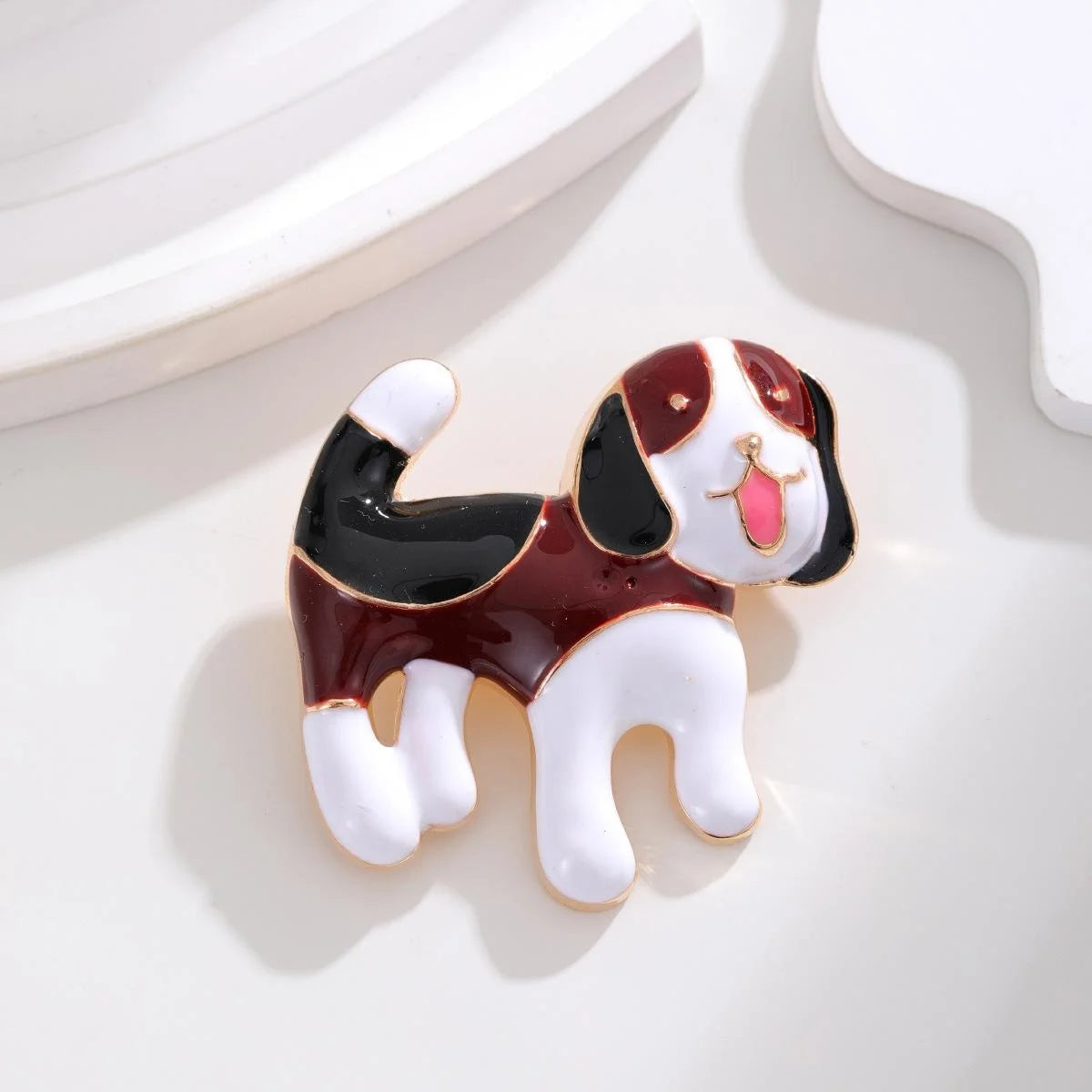 Cute Cartoon Puppy Enamel Alloy Brooch, Animal Dog Lapel Pin Corsage For Women's Suit Accessory Gift