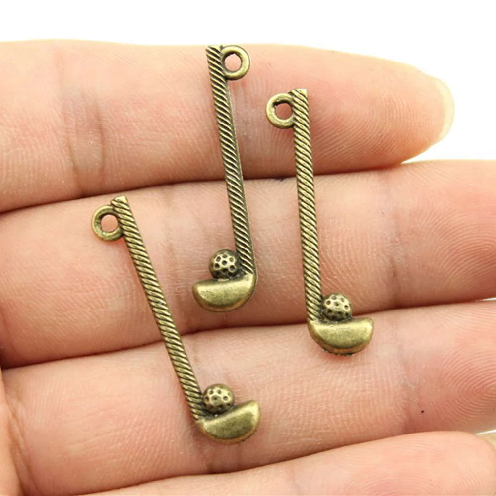 32x8mm 1.2g Multicolor Zinc Alloy Golf Club Charm Pendant for DIY Sports Necklace Bracelet Making