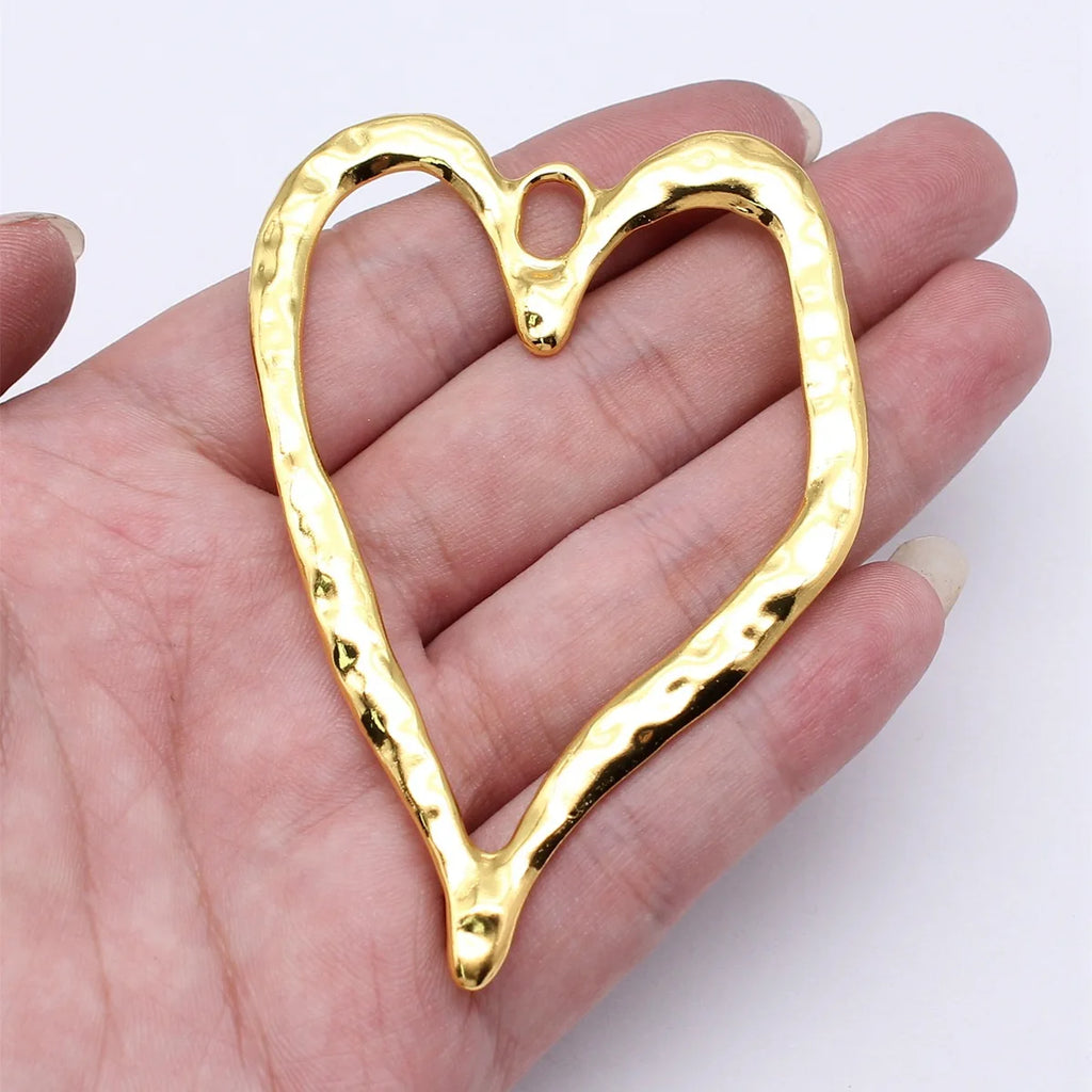 80x55mm 14.2g Multicolor Zinc Alloy Oversized Heart Charm Pendant for DIY Necklace Jewelry Making