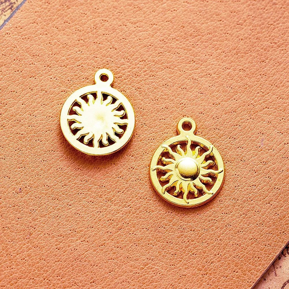 20x16MM Zinc Alloy Sun Charm Pendant for DIY Necklace Bracelet Jewelry Making