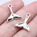 16x20mm 1.3g Antique Silver Zinc Alloy Whale Tail Charm Pendant for DIY Ocean Theme Jewelry Making