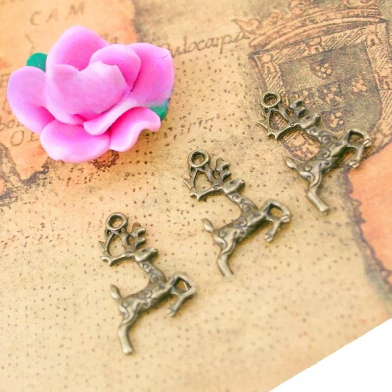 20x14MM Zinc Alloy Deer Charm Pendant for DIY Necklace Bracelet Jewelry Making