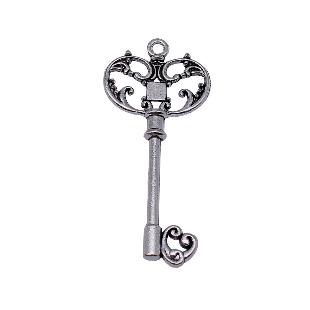 65x29mm 8.3g Antique Silver Zinc Alloy Key Charm Pendant for DIY Necklace Bracelet Jewelry Making