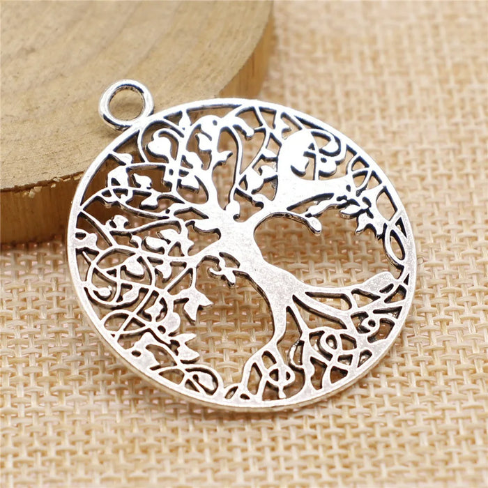 40x35mm 4.6g Multicolor Zinc Alloy Tree of Life Charm Pendant for Necklace Bracelet Making