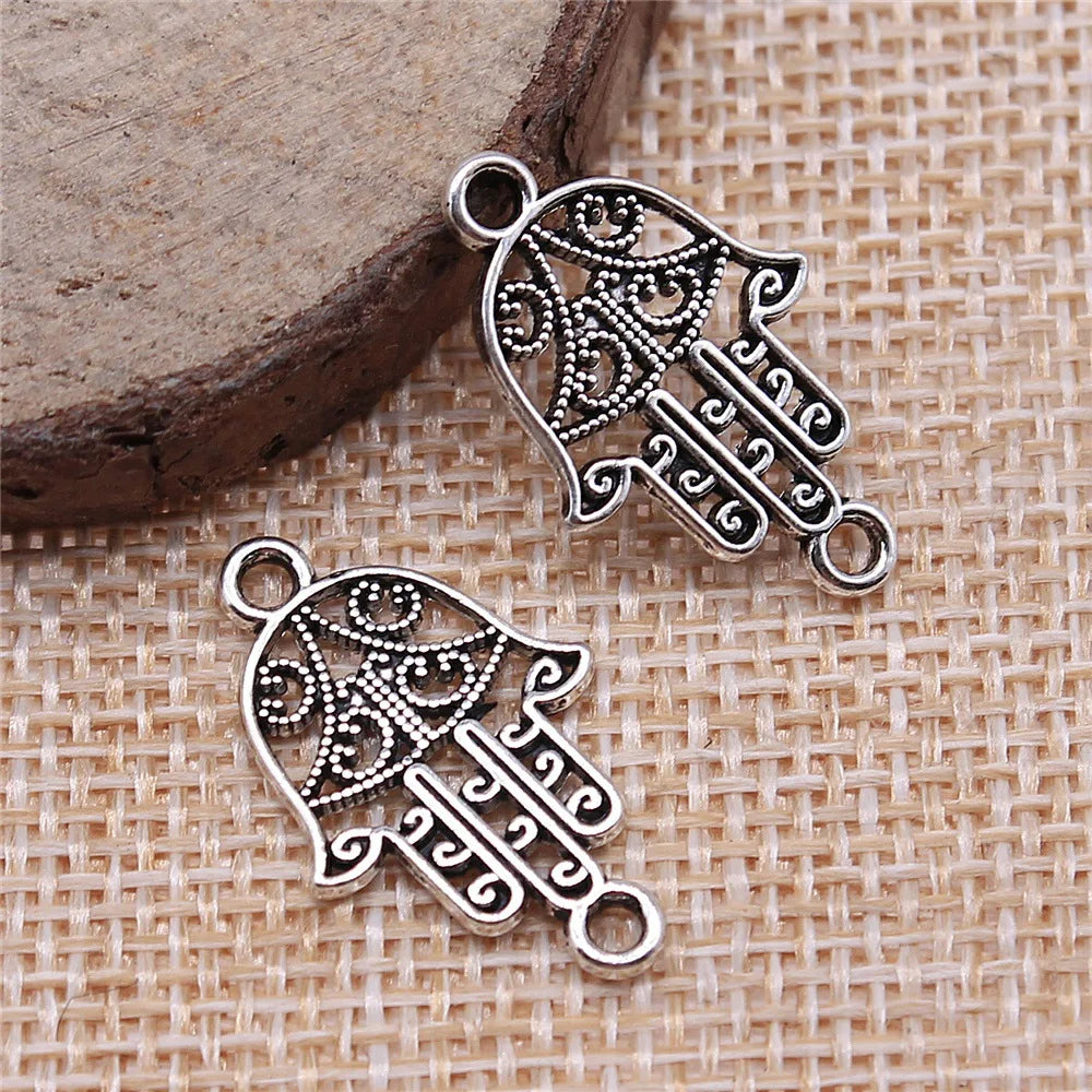 15x24mm 1.1g Multicolor zinc alloy Hand connector charm for DIY bracelet necklace jewelry making