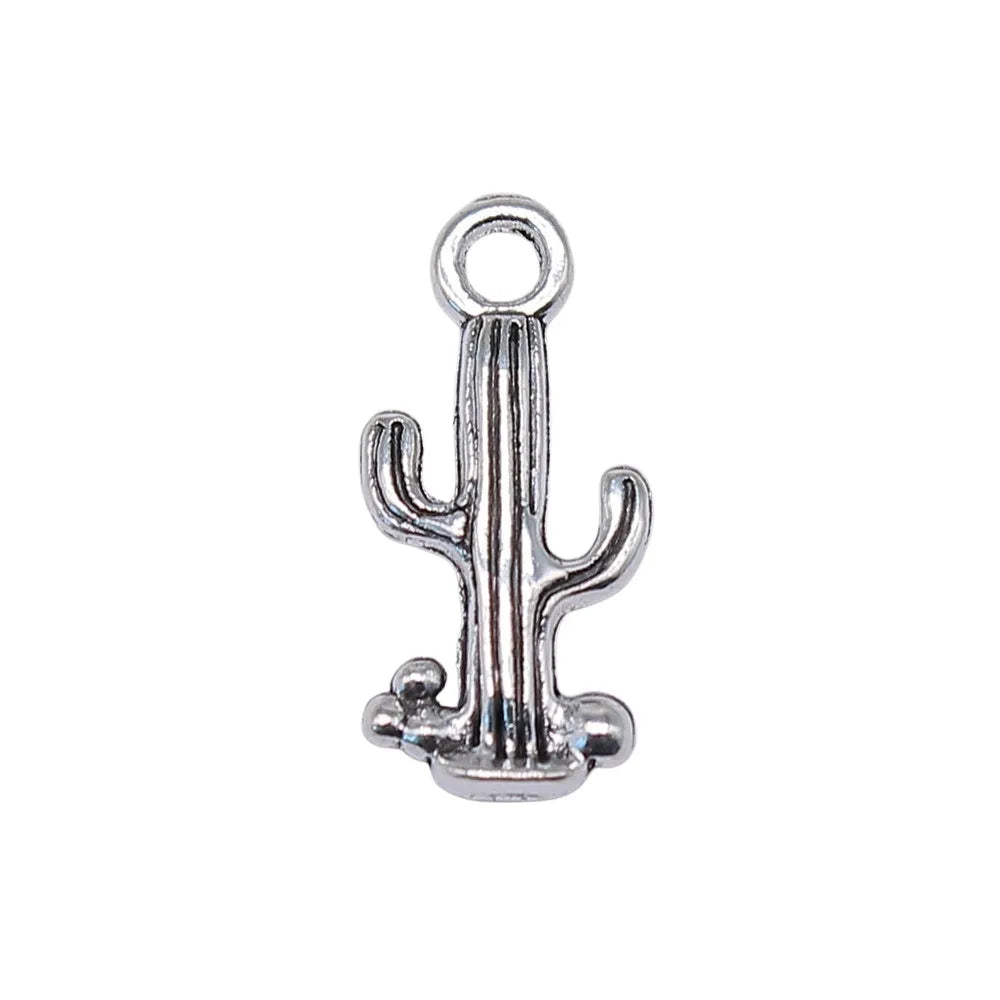 20x9mm 1g Antique Silver Zinc Alloy Cactus Charm Pendant for DIY Necklace Bracelet Jewelry Making
