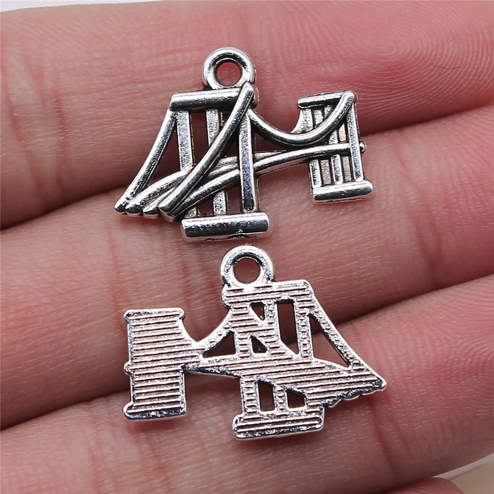 17x23mm 1.6g Zinc Alloy Suspension Bridge Charm Pendant for DIY Necklace Bracelet Accessories
