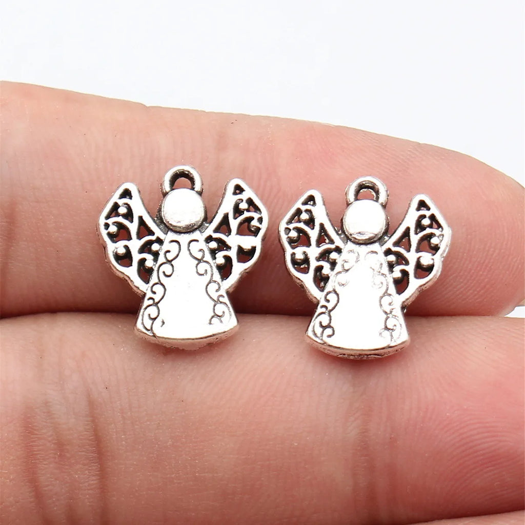 16x15mm 1.7g Multicolor Zinc Alloy Angel Charm Pendant for DIY Bracelet Necklace Jewelry Making