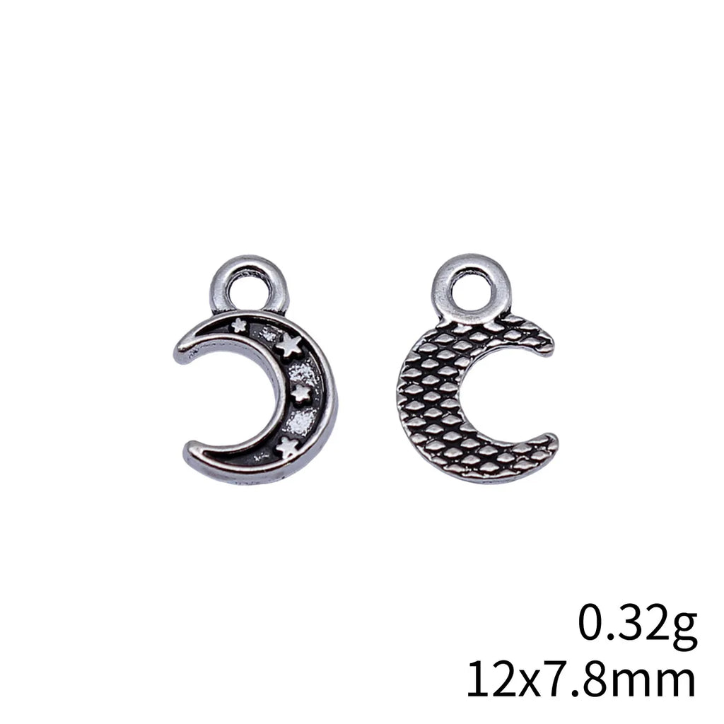 12x7.8mm 0.32g Multi Color Zinc Alloy Moon Star Charm Pendant for DIY Necklace Bracelet Jewelry