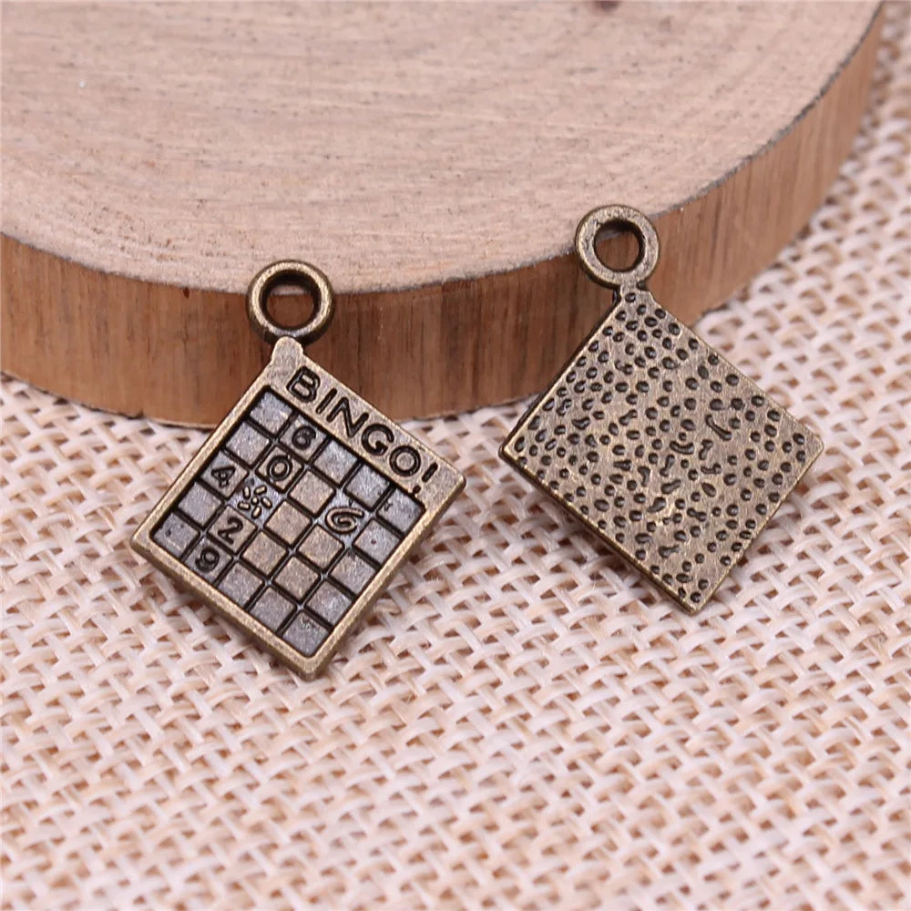 15x17mm 0.9g Multicolor Zinc Alloy BINGO Minesweeper Game Charm Pendant for DIY Jewelry Making