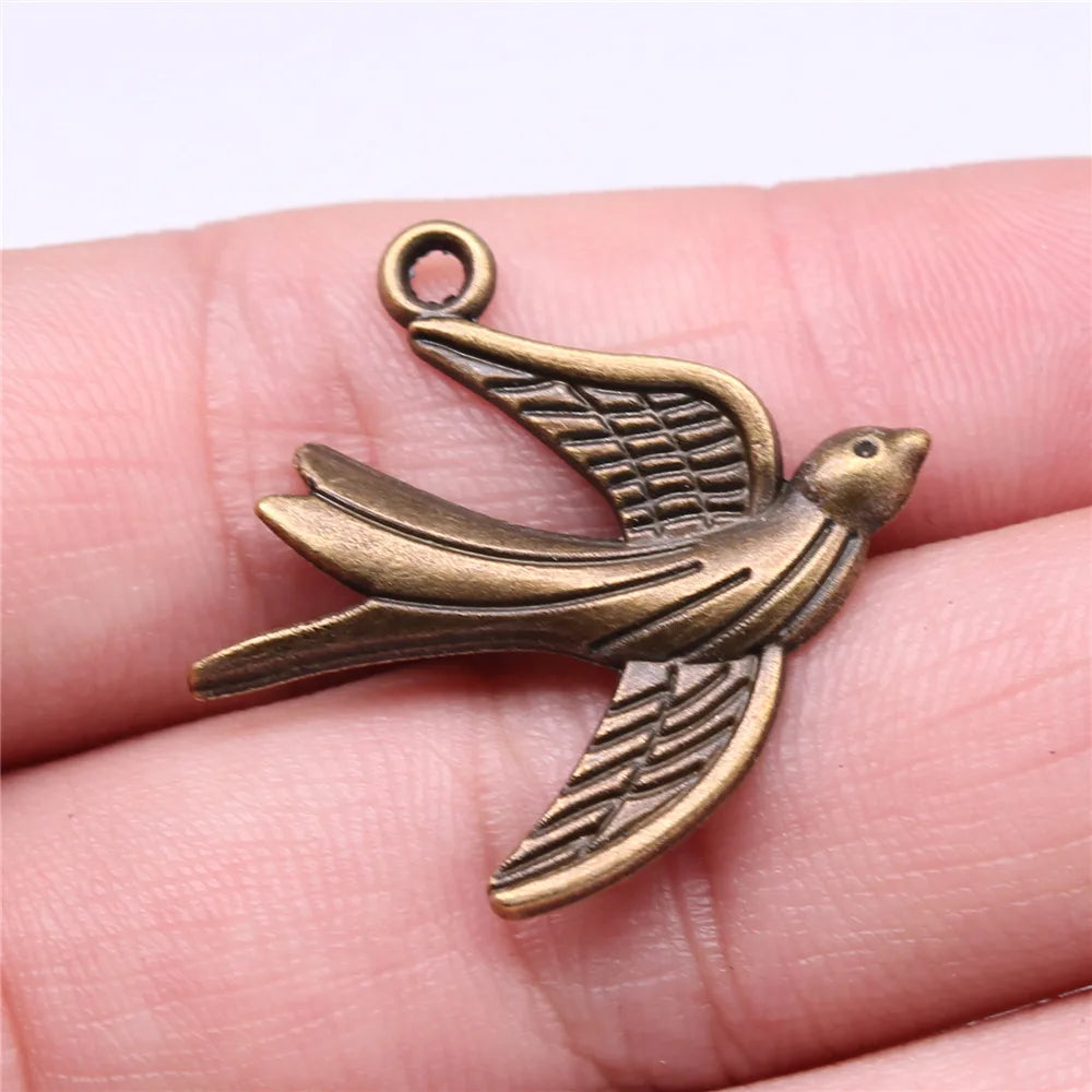 29x28mm 1.7g Multicolor Zinc Alloy Bird Charm Pendant for DIY Necklace Bracelet Jewelry Making