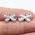 18x14mm 1.3g Antique Silver Zinc Alloy Bowknot Butterfly Charm Pendant for DIY Bracelet Necklace Making