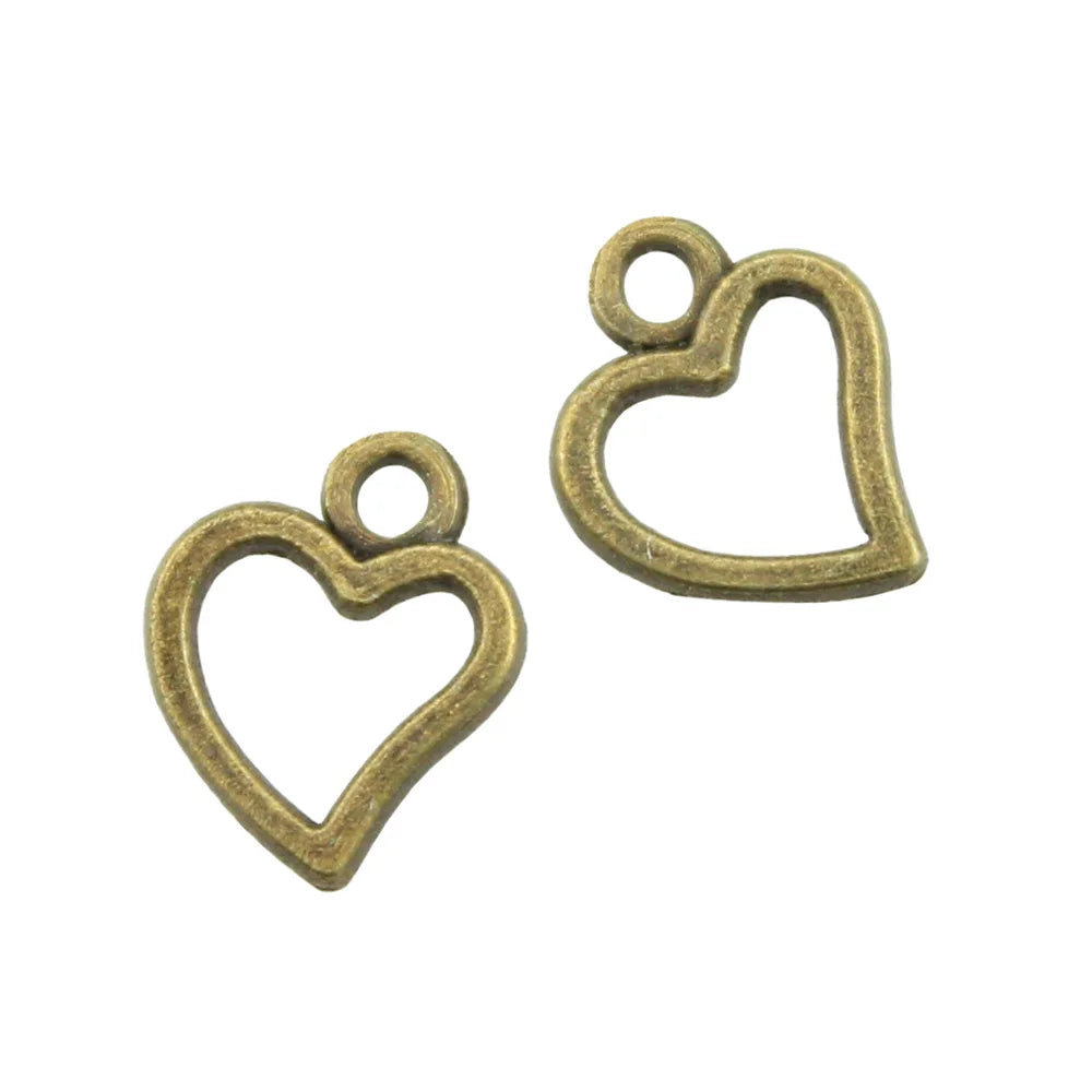 10x8mm 0.2g Multicolor Zinc Alloy Small Heart Charm Pendant for DIY Bracelet Necklace Making