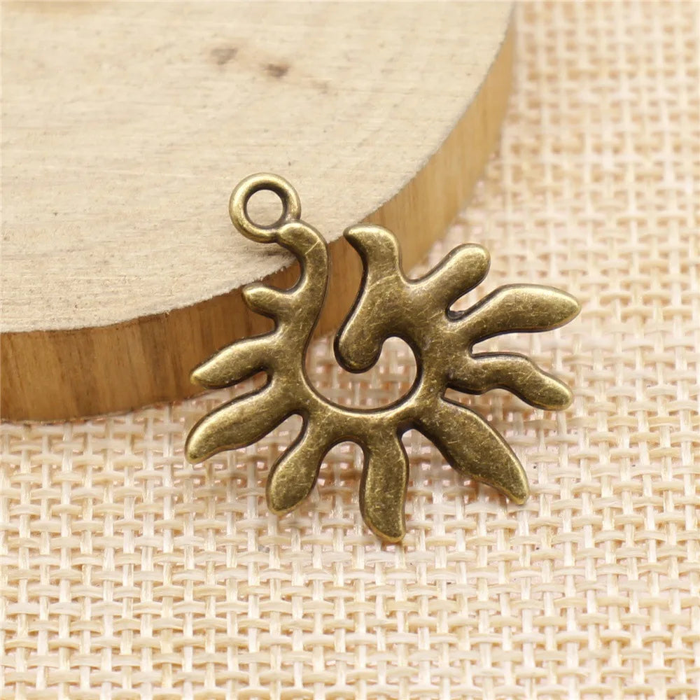 27x20mm 2.5g Multicolor Zinc Alloy Sun Celestial Charm Pendant for DIY Necklace Bracelet Making
