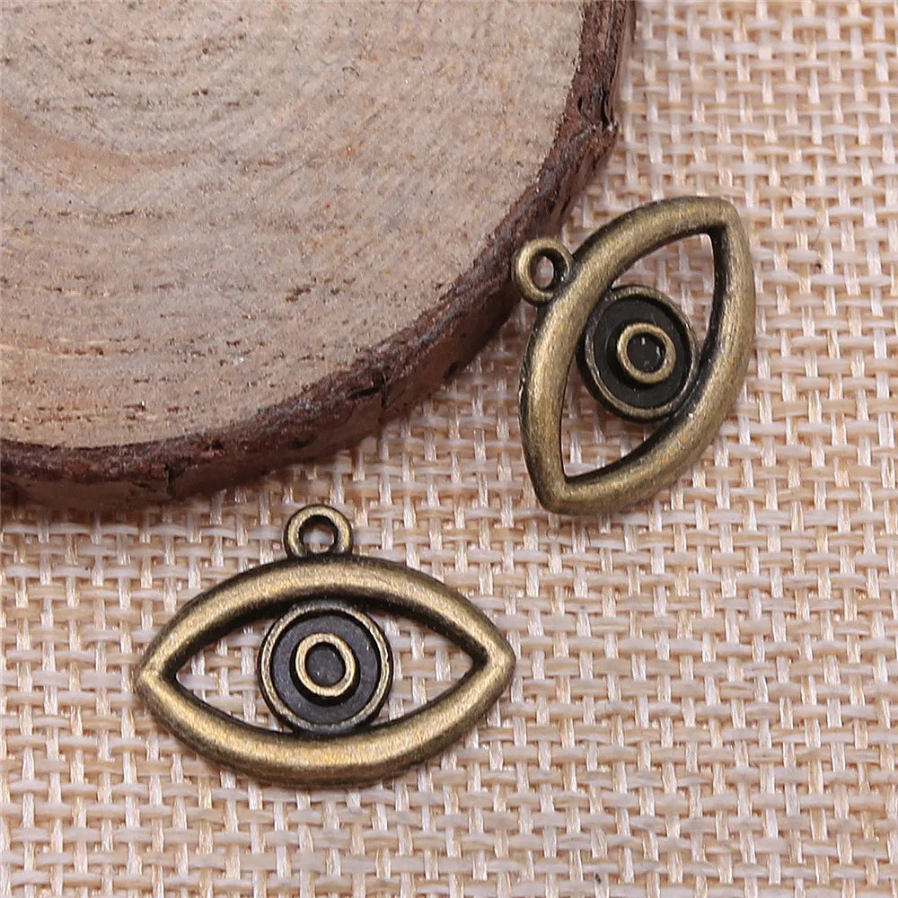 21x16mm 1.3g Multicolor Zinc Alloy Eye Charm Pendant for DIY Necklace Bracelet Making