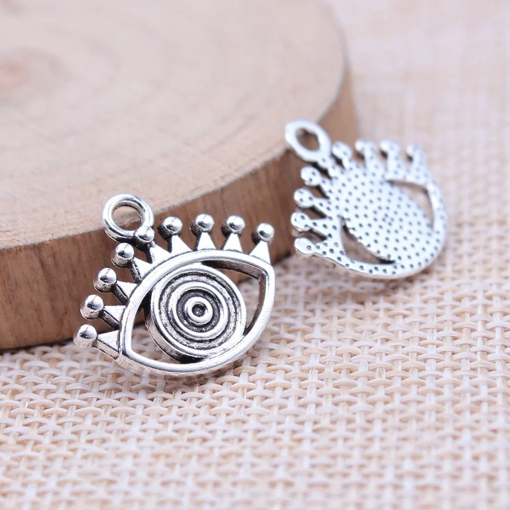 17x20mm 1.3g Antique Silver Zinc Alloy Eye charm pendant for DIY necklace bracelet jewelry making