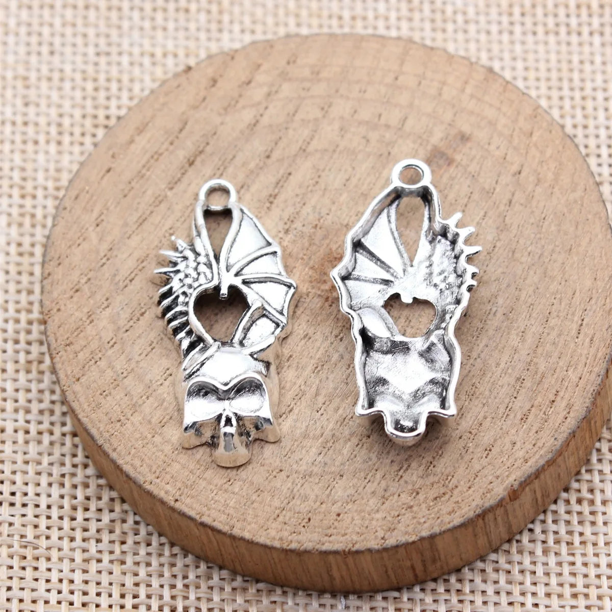 36x16mm 2.2g Multicolor Zinc Alloy Demon Bat Skull Charm Pendant for DIY Gothic Jewelry Making