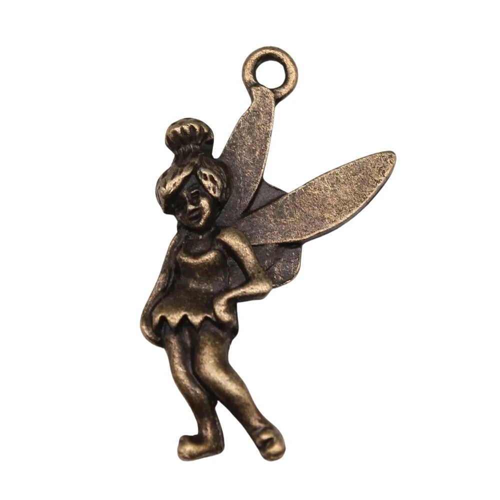 37x20mm 3.8g Antique Bronze Zinc Alloy Angel Figure Charm Pendant for DIY Necklace Bracelet Making