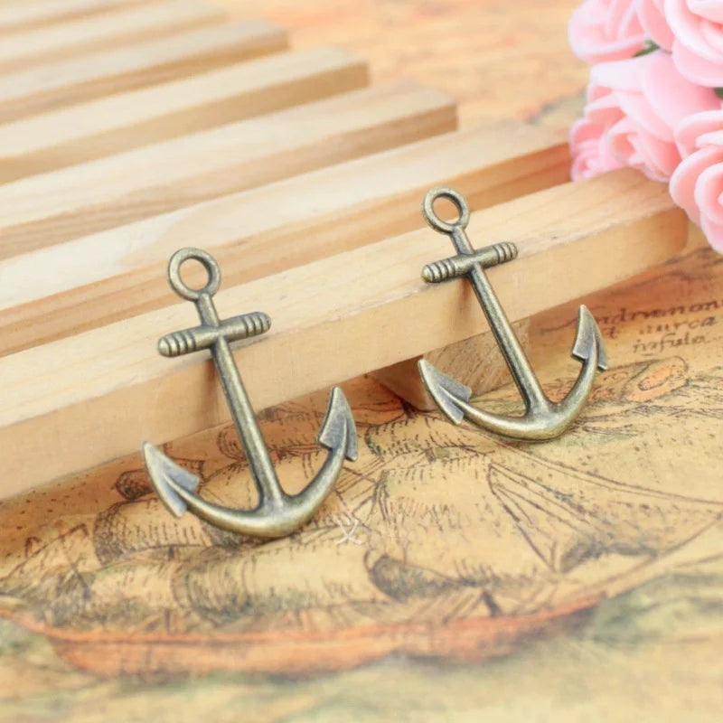 32x25MM Antique Silver Zinc Alloy Anchor Charm Pendant for DIY Necklace Bracelet Jewelry Making