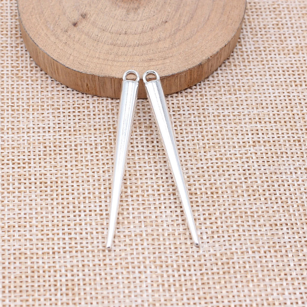 49x5mm 2.7g Multicolor zinc alloy long Cone charm pendant for DIY necklace earring jewelry making