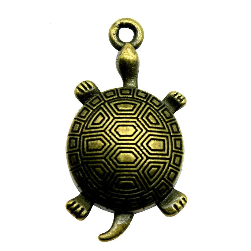 34x28mm 3.4g Multicolor Zinc Alloy Turtle Charm Pendant for DIY Necklace Bracelet Jewelry Making