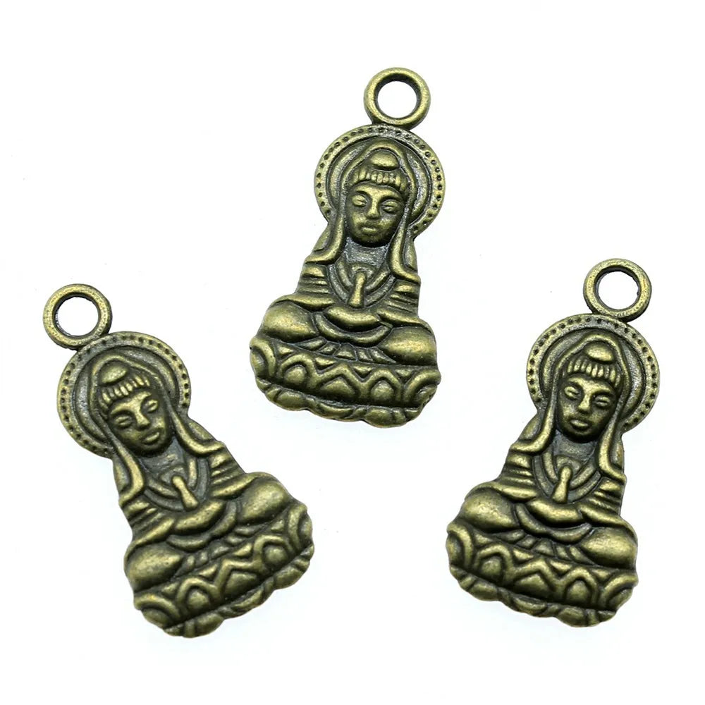 26x13mm 2.4g Multicolor Zinc Alloy Guanyin Goddess Charm Pendant for DIY Necklace Jewelry Making