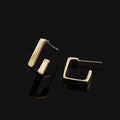 Elegant Gold Alloy Spiral Coil Geometric Stud & Clip On No Piercing Minimalist Metal Earrings