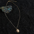 18K Gold Plated Copper Oval Geometric Clavicle Necklace For Women Sweet Fairy Style Line Jewelry