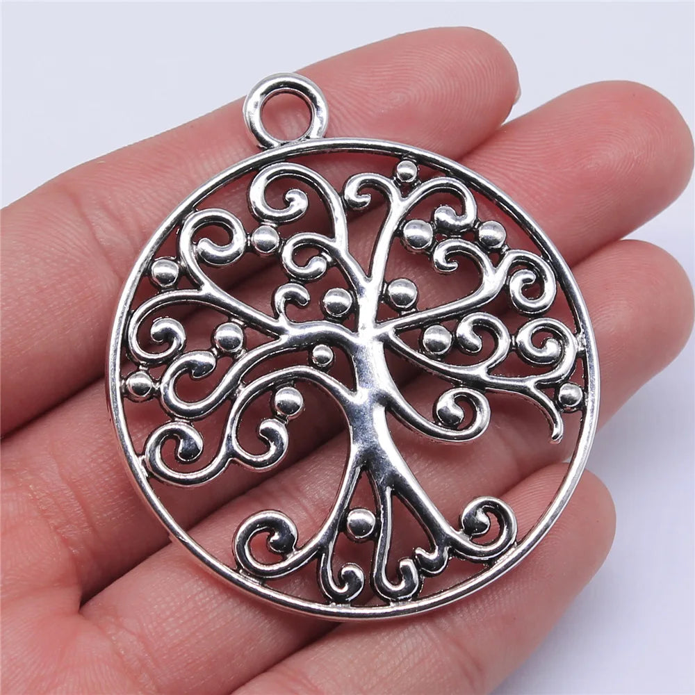 57x50mm 11.3g Antique Silver Zinc Alloy Tree of Life Charm Pendant for Necklace Bracelet Making