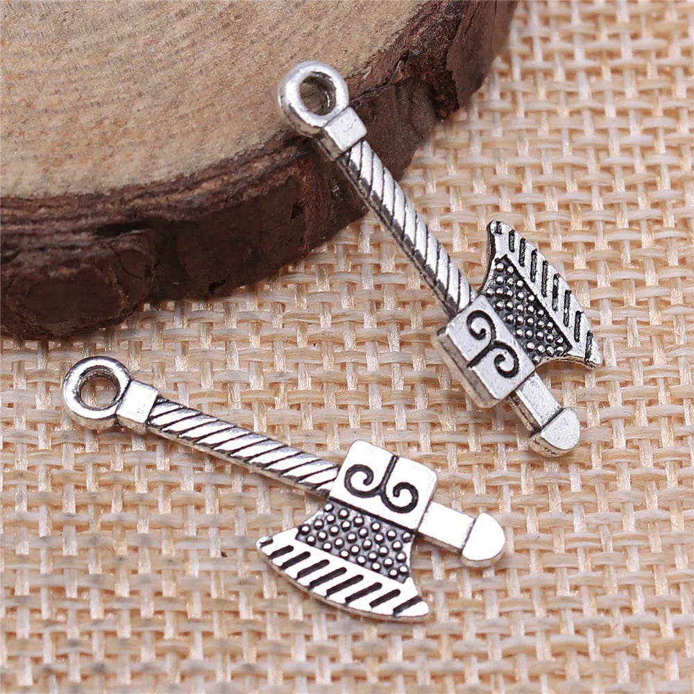27x9mm 1g Antique Silver Zinc Alloy Axe Charm Pendant for DIY Necklace Bracelet Jewelry Making