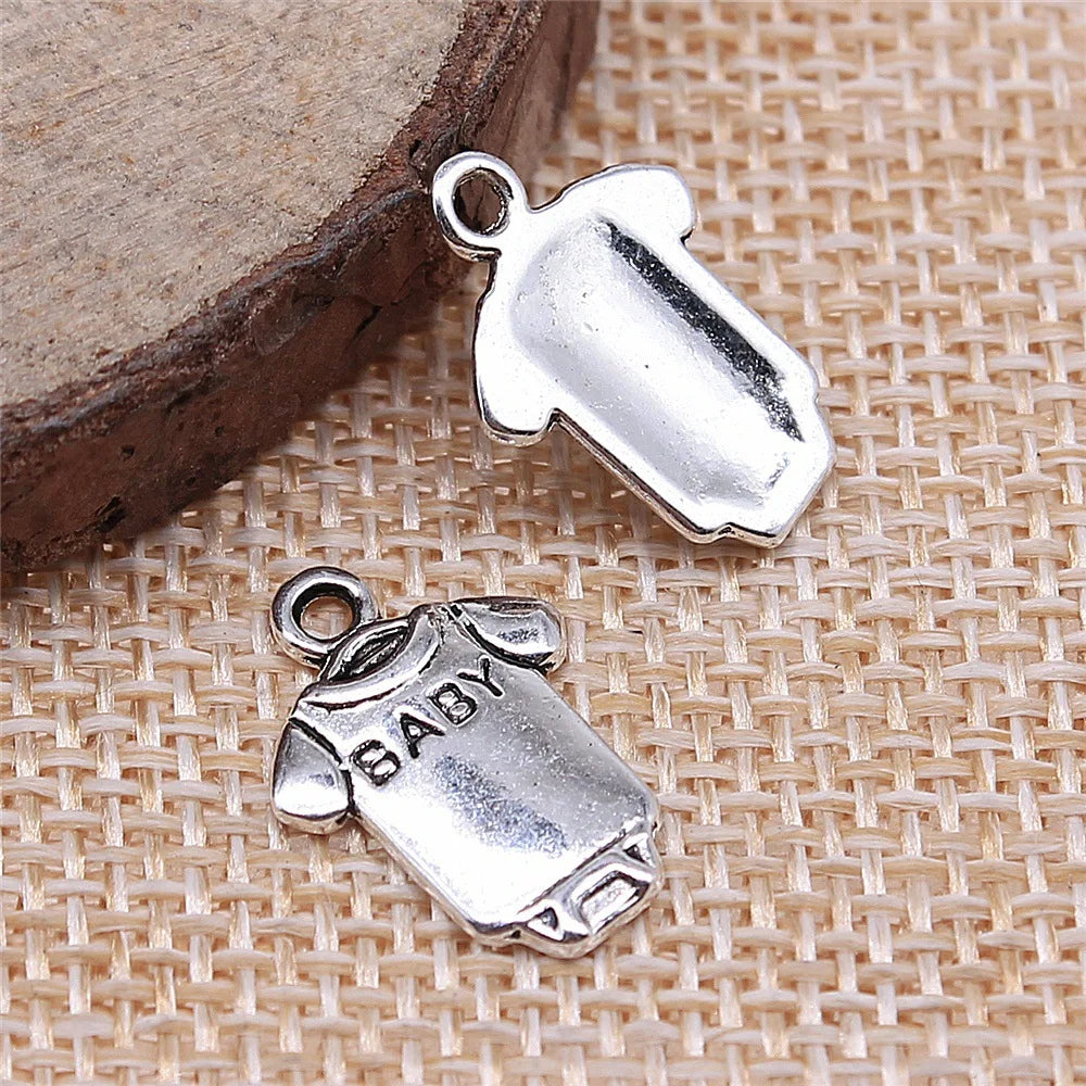 17x12mm 0.9g Multicolor Zinc Alloy Baby Clothes Charm Pendant for DIY Bracelet Necklace Jewelry Making