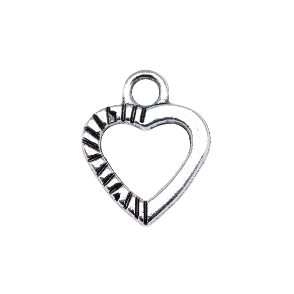 15x12mm 0.6g Antique Silver Zinc Alloy Heart Charm Pendant for DIY Bracelet Necklace Jewelry Making