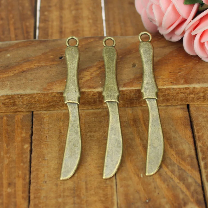 53x6MM Antique Silver Zinc Alloy Flying Knife Charm Pendant for DIY Necklace Bracelet Jewelry Making