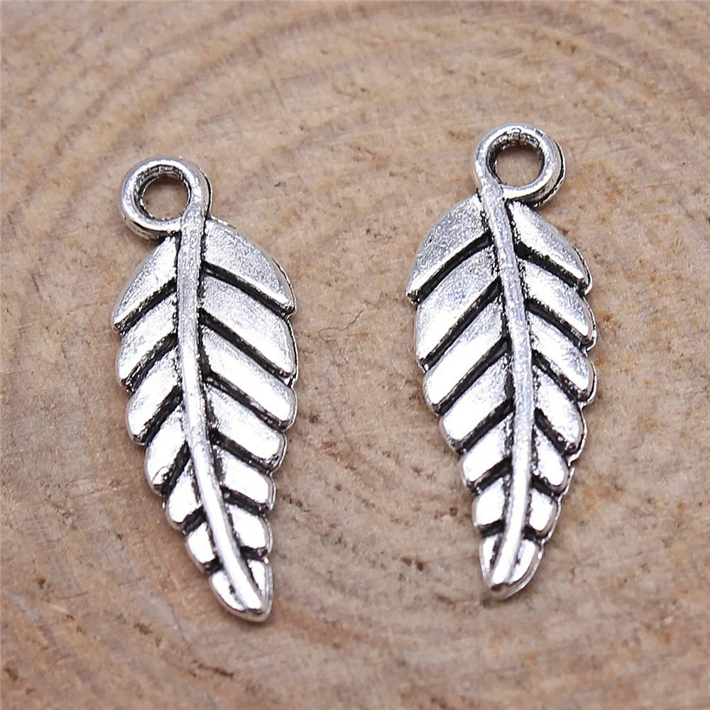20x7mm 0.46g Multicolor Zinc Alloy Leaf Charm Pendant for DIY Necklace and Bracelet Making