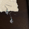 Korean Style White Crystal Rice Bead Geometric Round New Chinese Drop Earrings