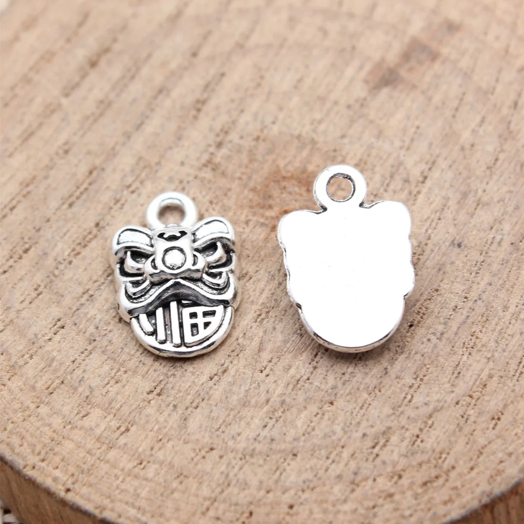 16x10mm 1.45g Multicolor Zinc Alloy Chinese Fu Lion Dance Charm Pendant for Necklace Bracelet Jewelry Making